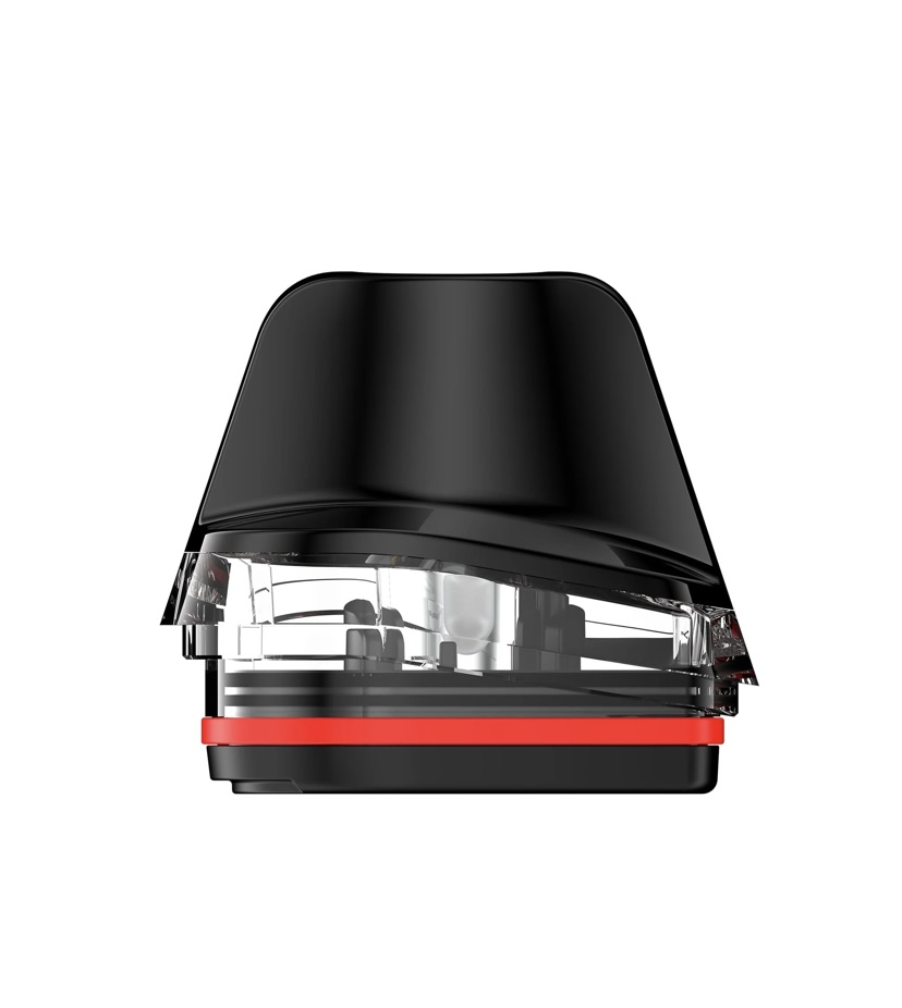 Black Pod-style Device with a Transparent Middle Chamber and a Red Accent Band at the Base - Australia E-cigarette Store