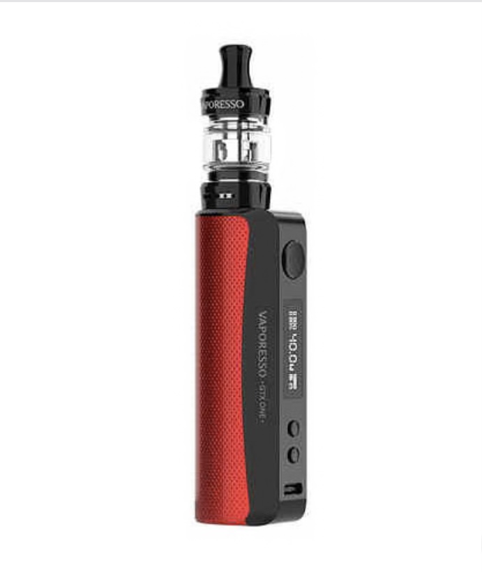 Red and Black Vape Mod with a Clear Atomizer Tank Attached on Top - Australia E-cigarette Store