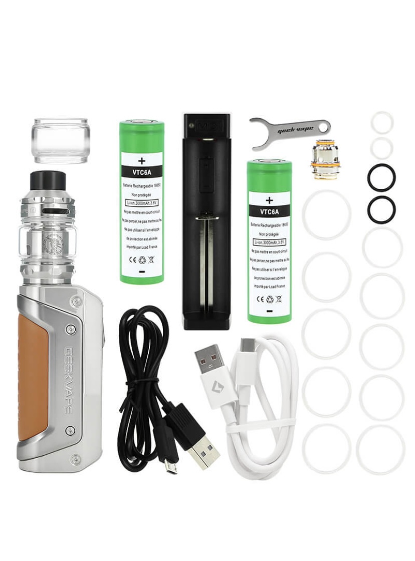 Vape Starter Kit Metallic Mod Glass Tank Two Green Rechargeable Batteries Usb Charger Coil Seals and Spare Rings - Australia E-cigarette Store