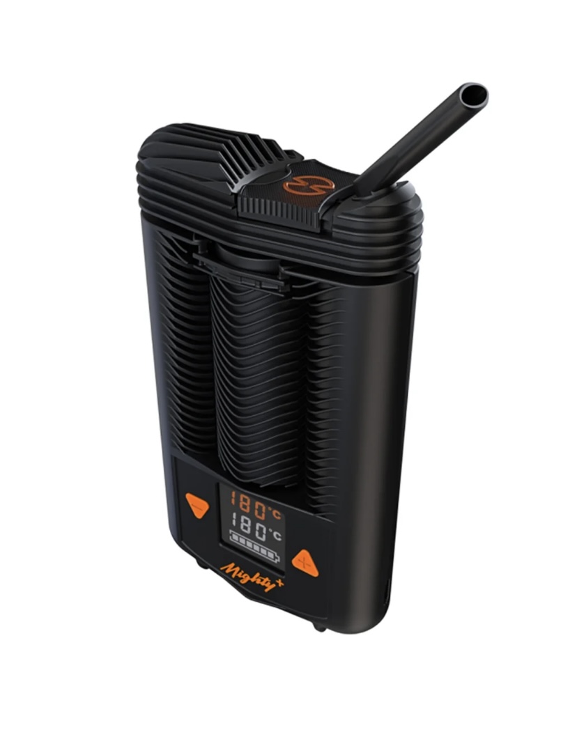 Compact Black Electric Heater with Vertical Fins and Orange Digital Readout Showing 180°c Nozzle on Top - Australia E-cigarette Store