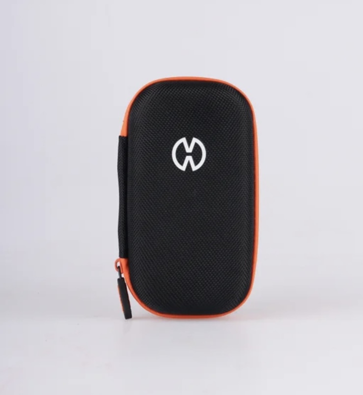 Small Black Textured Protective Case with Orange Trim and Zipper Standing Upright - Australia E-cigarette Store