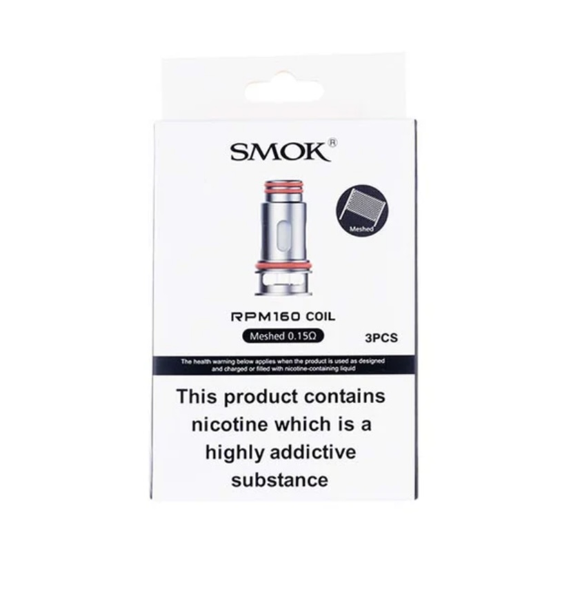 Smok Rpm160 Mesh 015Ω Coil Pack 3 Pcs with Nicotine Warning Label on the Front - Australia E-cigarette Store