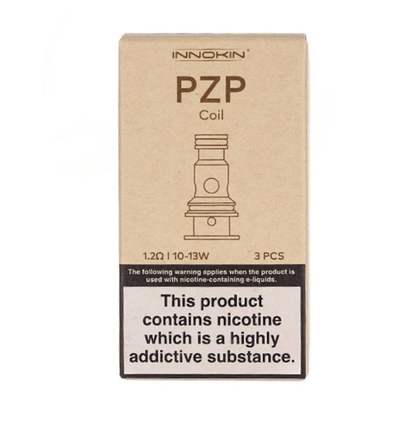 Innokin Pzp Coil Box with Coil Diagram Shows 12Ω 1013w 3 Pcs and a Nicotine Warning Label - Australia E-cigarette Store