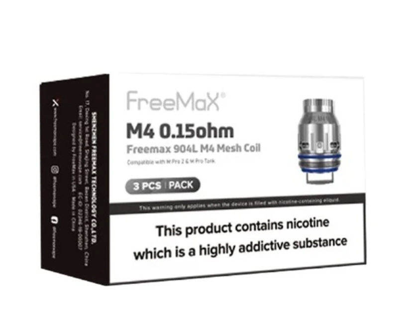 Box of Freemax M4 015ohm Freemax 904l M4 Mesh Coil with Nicotine Warning - Australia E-cigarette Store