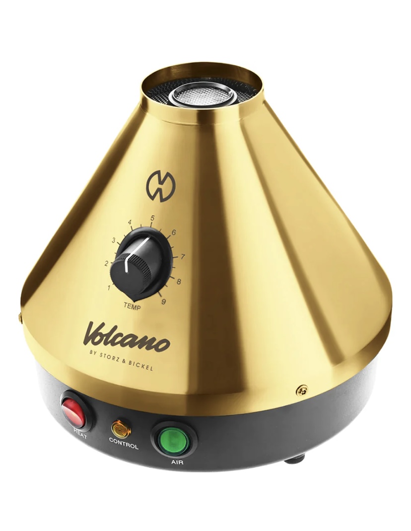Gold Volcano-shaped Aroma Diffuser with a Front Temperature Dial and a Black Base Housing Three Indicator Lights heat Control Air - Australia E-cigarette Store