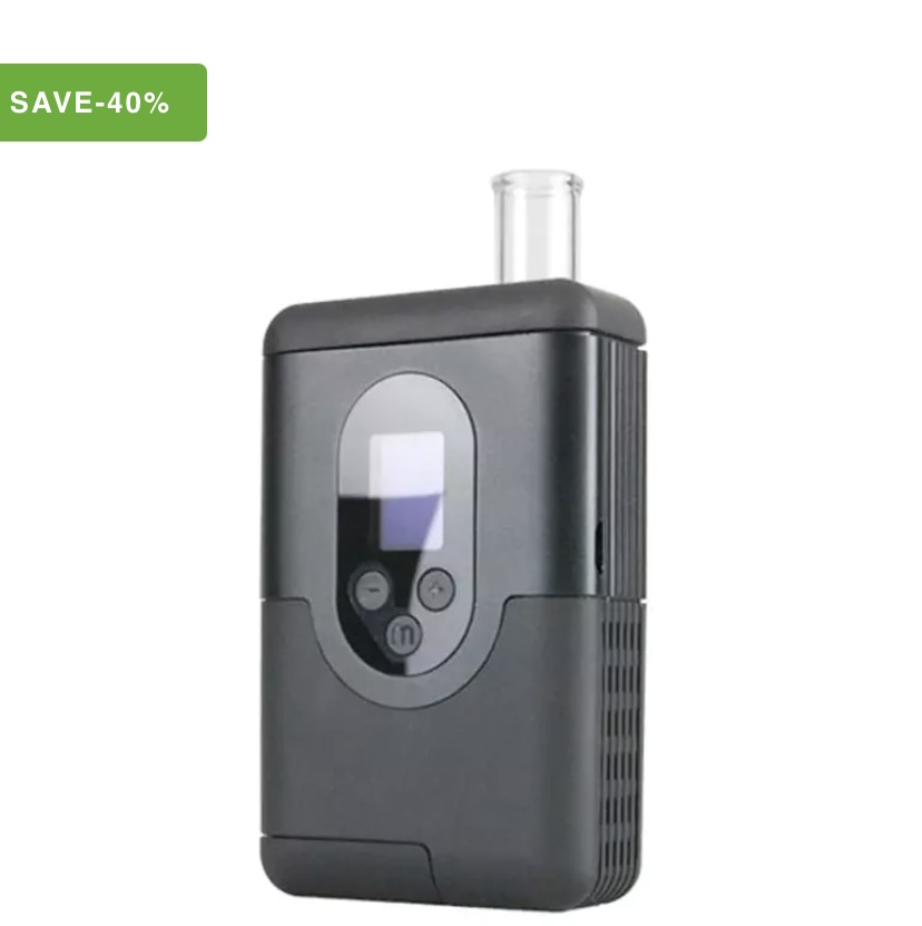 Portable Medical Device with a Front Display and Controls Black Body Rounded Edges Vents on the Side Green save-40 Badge in the Top-left Corner - Australia E-cigarette Store
