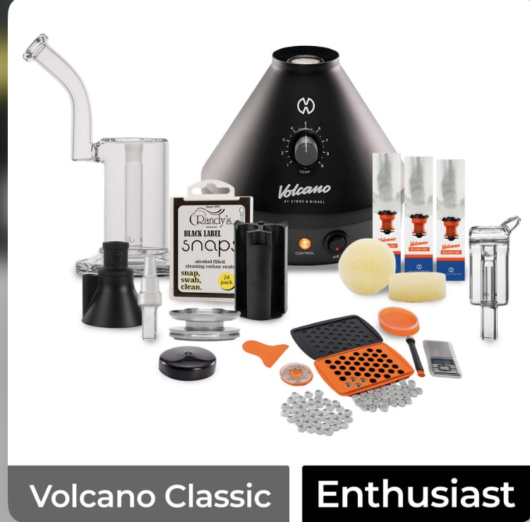 Volcano Classic Enthusiast Accessory Kit for Storz  Bickel Vaporizer Shown with Bags Mouthpiece Grinder and Cleaning Tools - Australia E-cigarette Store