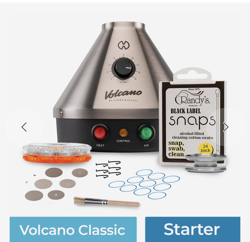 Volcano Classic Vaporizer with Control Dial and Redgreen Buttons Plus Accessories and a Box of Randys Snappy Swabs - Australia E-cigarette Store
