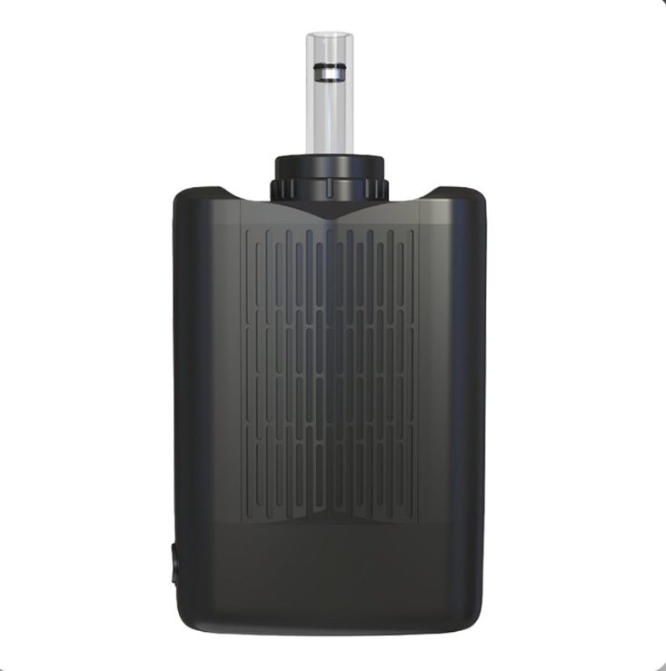 Black Portable Vaporizer with a Tall Transparent Mouthpiece on Top - Australia E-cigarette Store