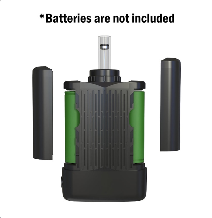 Vape Mod with Two Green Batteries Installed and a Tank on Top Caption States Batteries Not Included - Australia E-cigarette Store
