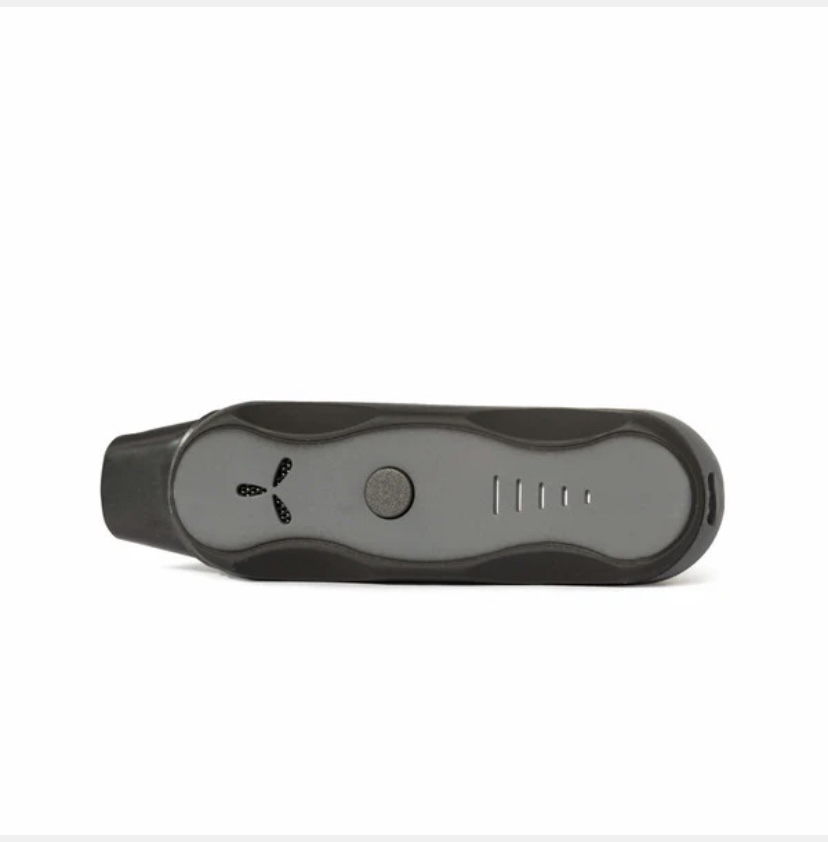 Small Handheld Electronic Device in Gray and Black with a Central Circular Button and a Row of Indicator Lights on the Right Side Likely a Sensor or Reader - Australia E-cigarette Store