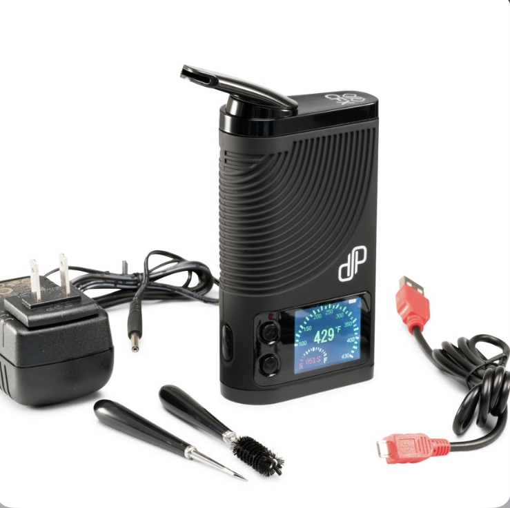 Portable Handheld Vaporizer with a Blue Digital Display Along with a Charger Usb Cable and Small Tool Kit tweezers and Brush - Australia E-cigarette Store