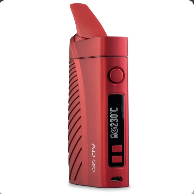 Red Vape Mod Device with Curved Mouthpiece Vertical Black Digital Display and Two Red Control Buttons - Australia E-cigarette Store