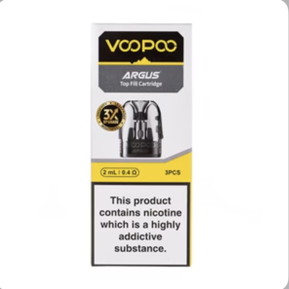 Vopoo Argus Top Fill Cartridge Box 3 Pieces 2 Ml Each Nicotine Warning Label Visible on Front - Australia E-cigarette Store