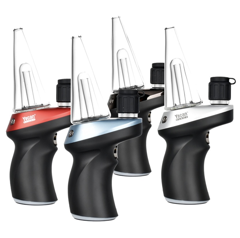 Set of Four Handheld Culinary Butane Torches in Red Blue Black and White with Clear Flames Guards and Knobs - Australia E-cigarette Store