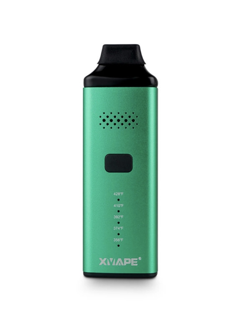Green Rectangular Vape Mod with a Black Mouthpiece and Small Display Window on the Front Xvape Branding at the Base - Australia E-cigarette Store