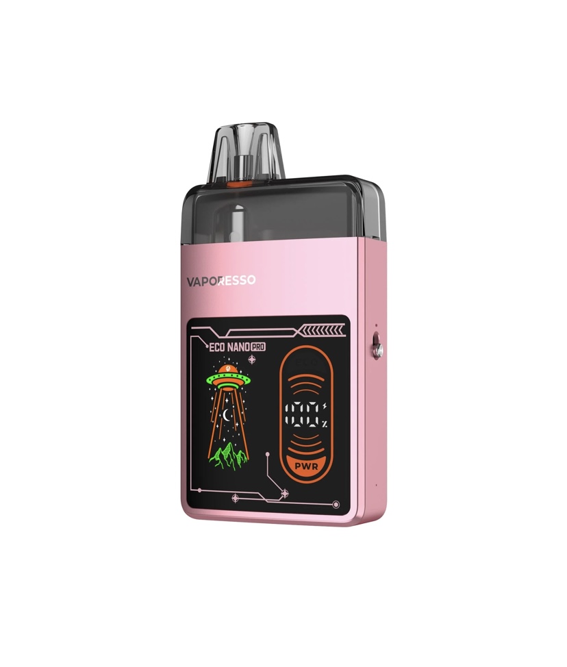 Pink Vaporesso Pod Device with Black Screen Panel and Orange Power Display vape Modpod System - Australia E-cigarette Store