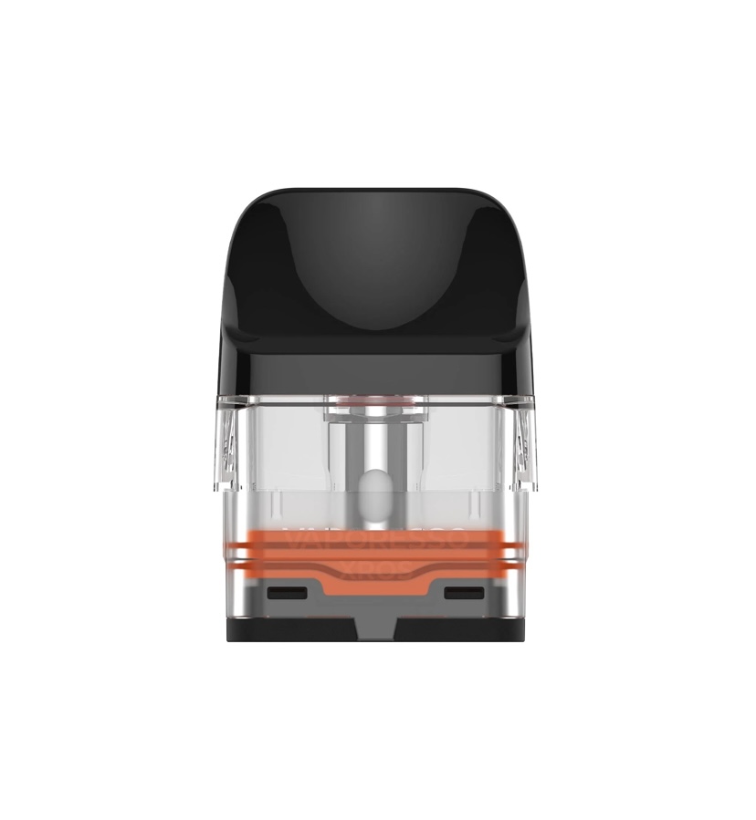 Pods-style Vape Cartridge with a Black Mouthpiece and Orange Seal Visible at the Base - Australia E-cigarette Store
