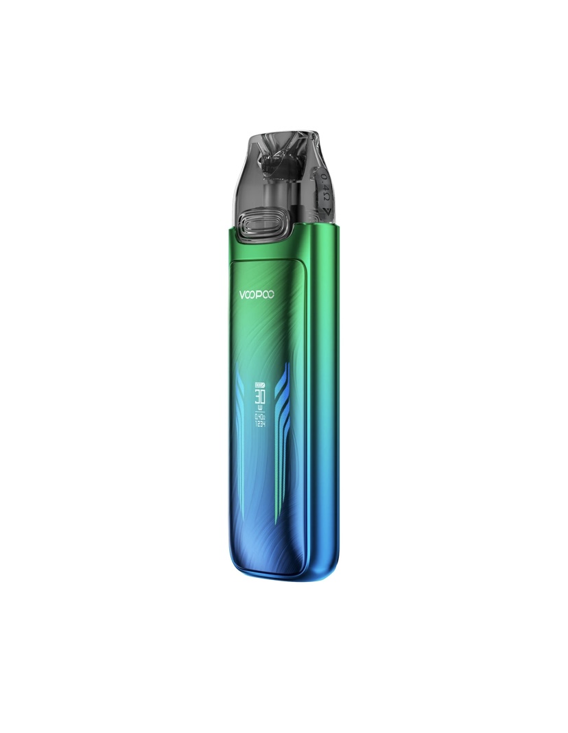 Green-to-blue Gradient Vape Pod Device with Clear Mouthpiece Branded Voopoo - Australia E-cigarette Store