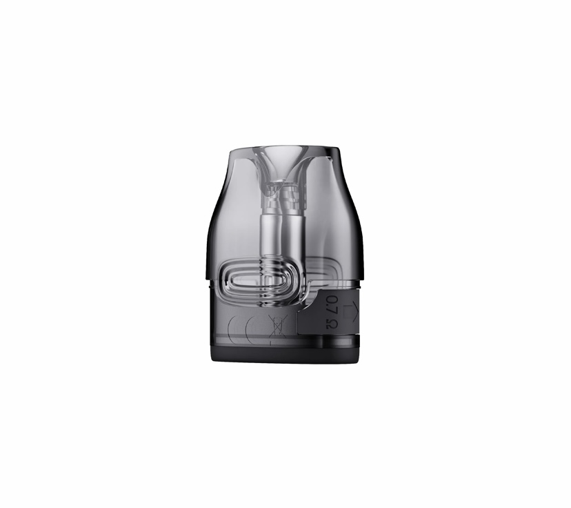 Transparent Pod-style Vape Device with a Black Base and Visible Coil Inside the Cartridge Mouthpiece on Top - Australia E-cigarette Store