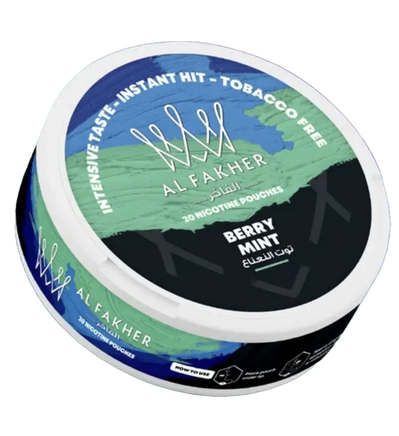 Tin of Al Fakher Berry Mint Nicotine Pouches Tobacco-free 20 Pouches - Australia E-cigarette Store