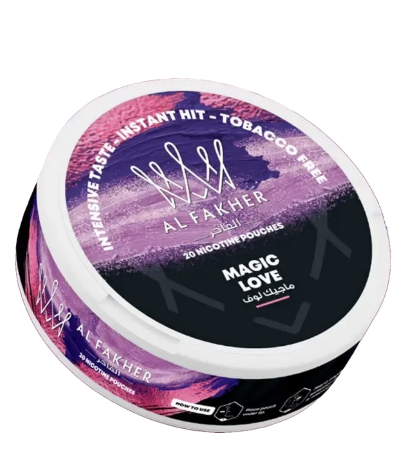 Al Fakher Magic Love Nicotine Pouches Tin with Purple-pink Label 20 Pouches Inside - Australia E-cigarette Store