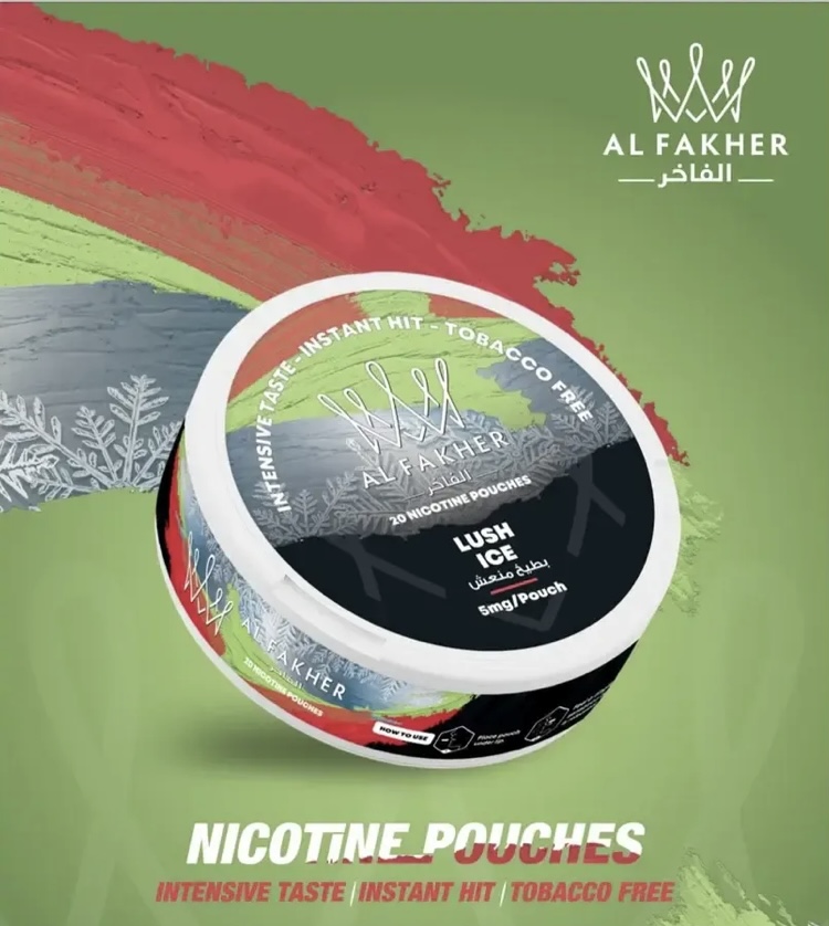 Al Fakher Lush Ice Nicotine Pouches 5 Mg Per Pouch Tobacco-free Intense Minty Flavor - Australia E-cigarette Store