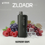 Zloadr Vape Mod with Raspberry Grape Flavor Surrounded by Grapes Raspberries and Ice Cubes - Australia E-cigarette Store