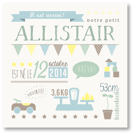 Faire-part Patchwork Face