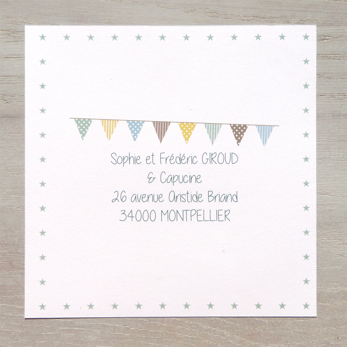 Faire-part Patchwork dos