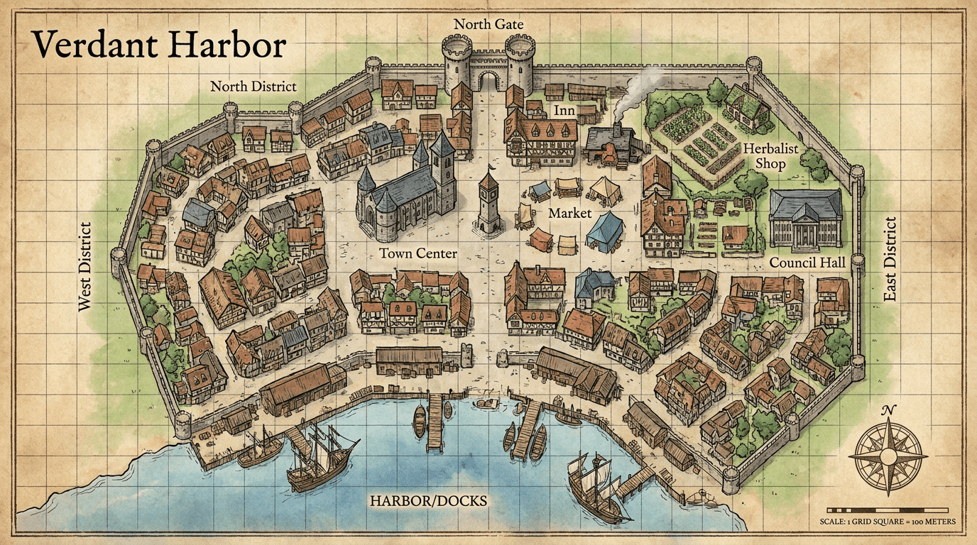 Verdant Harbor Map