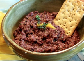 green and black olive tapenade