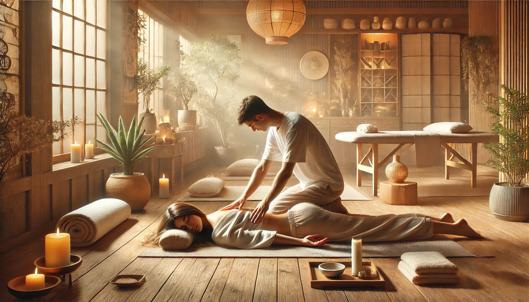 Image représentant un praticien en pleine séance de Shiatsu