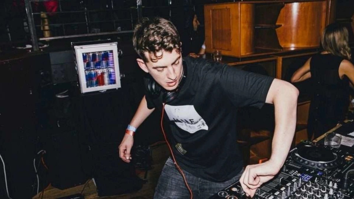 English producer Skream performing a vinyl dubstep DJ set at FWD in 2006