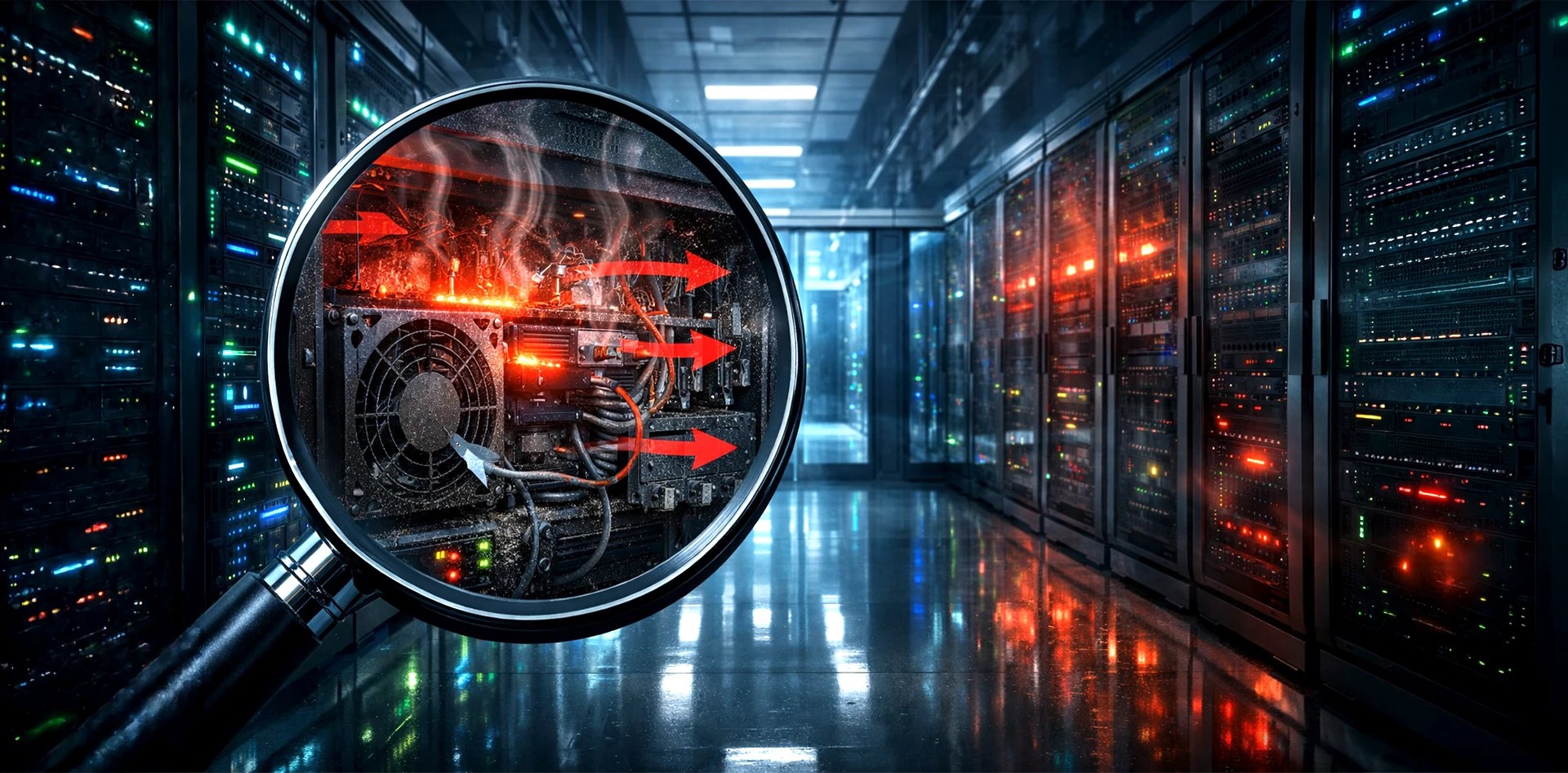 Environmental Intelligence in Data Centers analyzing server overheating, airflow patterns, and thermal hotspots using real time monitoring