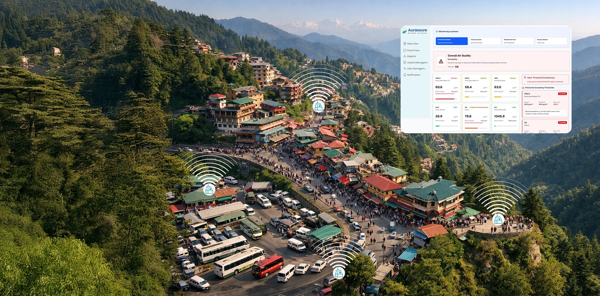 Are India’s Hill Stations Still Clean? Smart air quality sensors and dashboards monitoring pollution in a crowded Himalayan hill station.