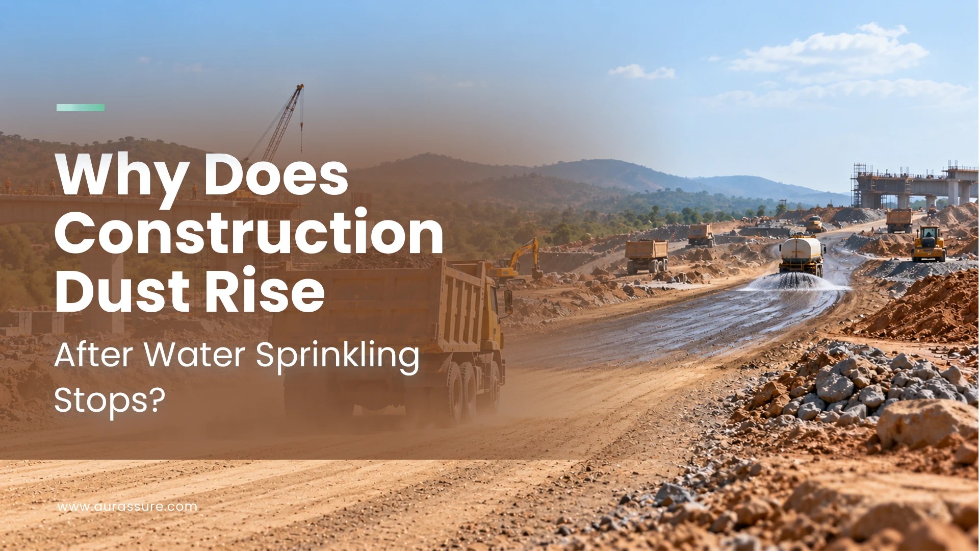 Why Does Construction Dust Rise After Water Sprinkling Stops?