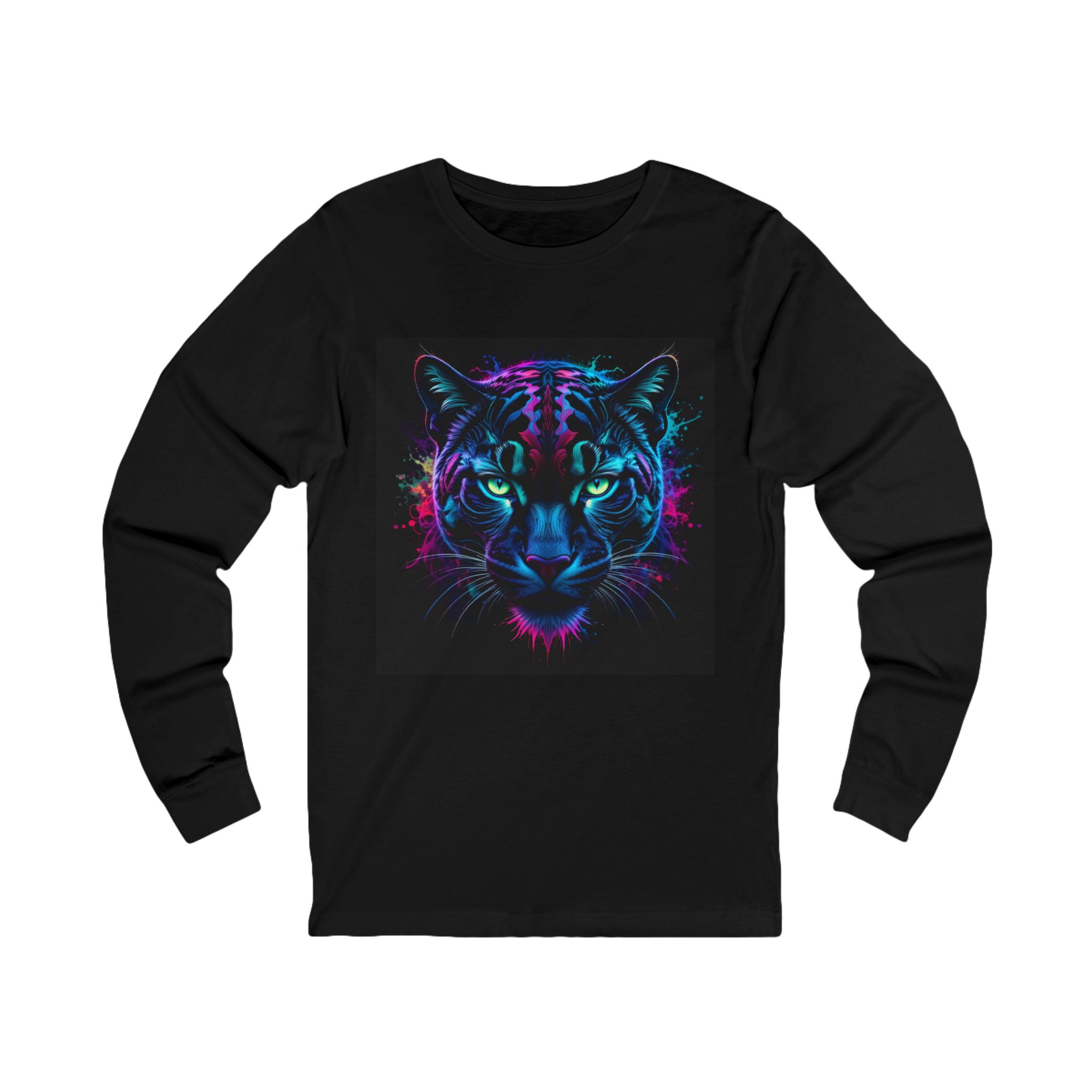 Panthera Long Sleeve T-Shirt — Neon Art Tee Abstract