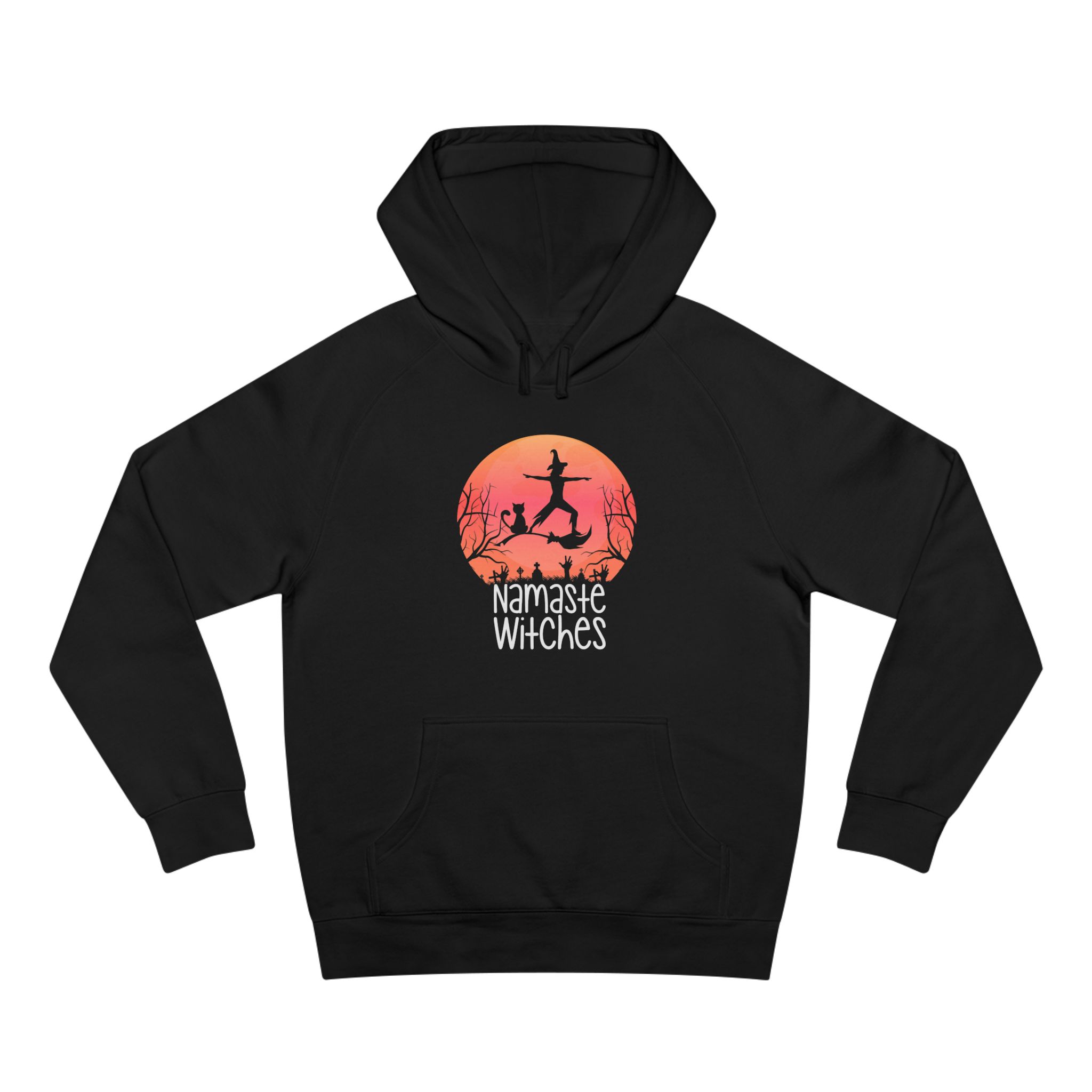 Namaste Witches Hoodie — Halloween Yoga Witch Graphic Pullover