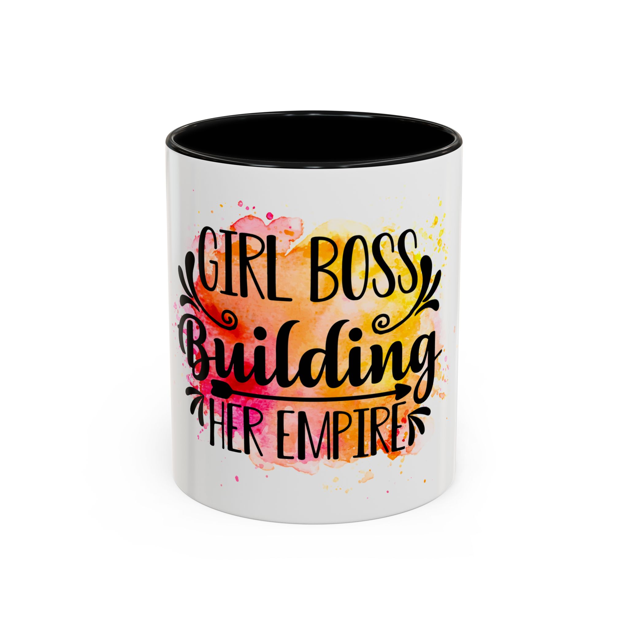 Girl Boss Coffee Mug — "Building Her Empire" Accent Ceramic Mug (11/15oz)