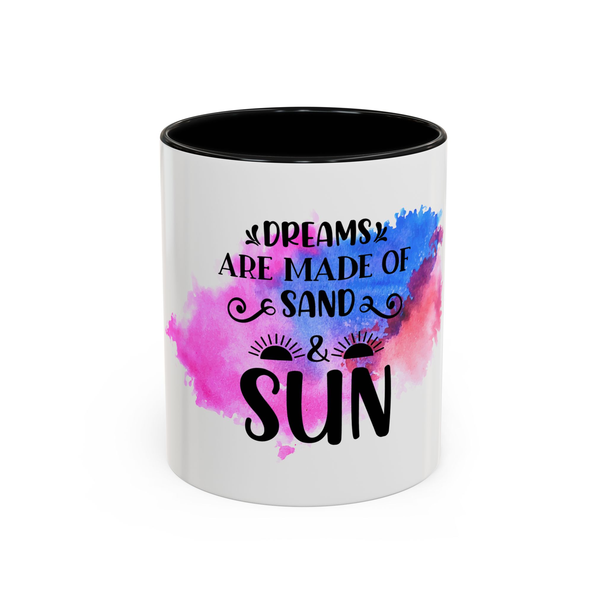 Coffee Mug — "Dreams Are Made of Sand & Sun" Beach Vibes Accent Mug (11/15oz)