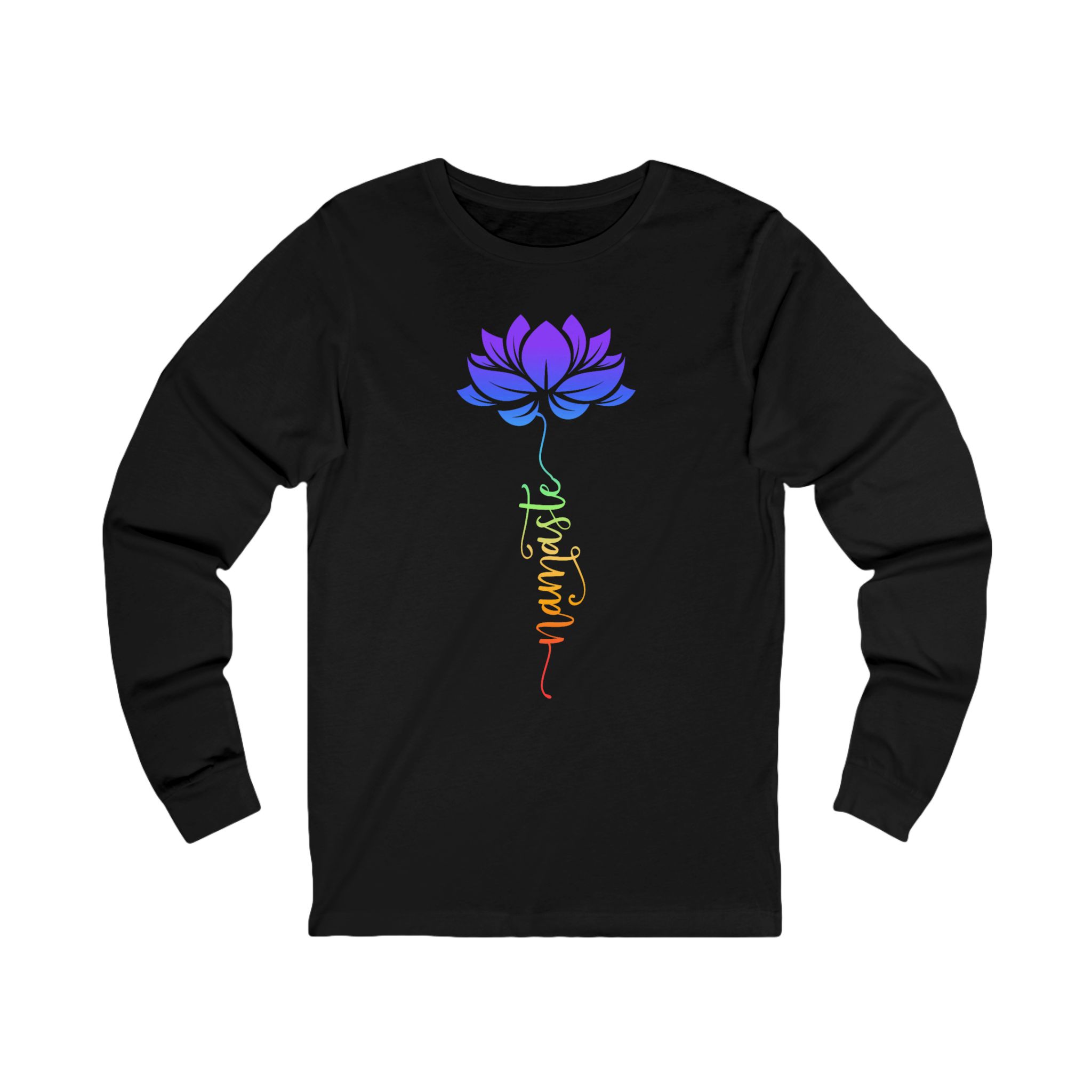 Lotus Namaste Long Sleeve Tee — Rainbow Yoga Shirt
