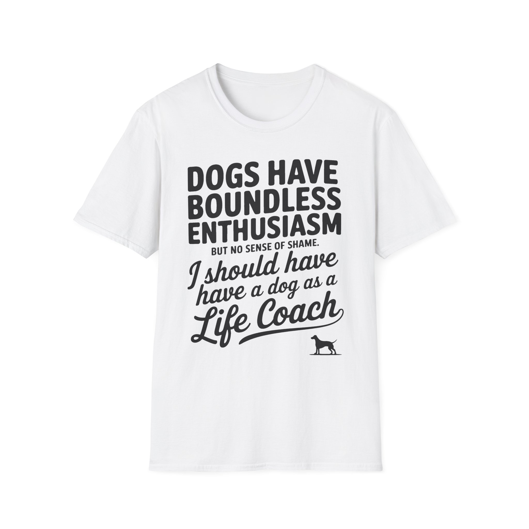 "Dogs Have Boundless Enthusiasm" Graphic Crewneck T-Shirt