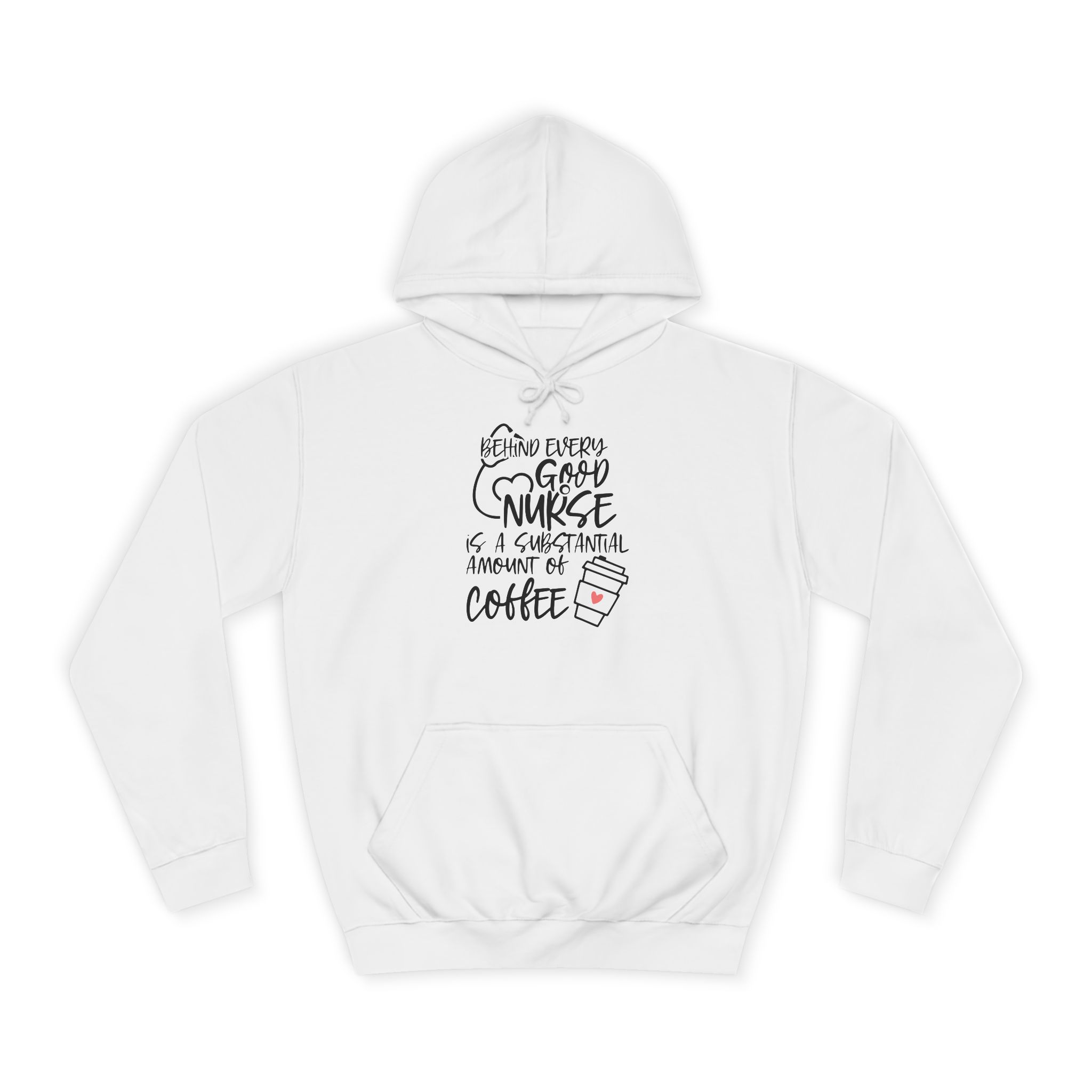 Nurse Fuel Hoodie — Cute Script 'Coffee, Chaos, Nurse' Pullover