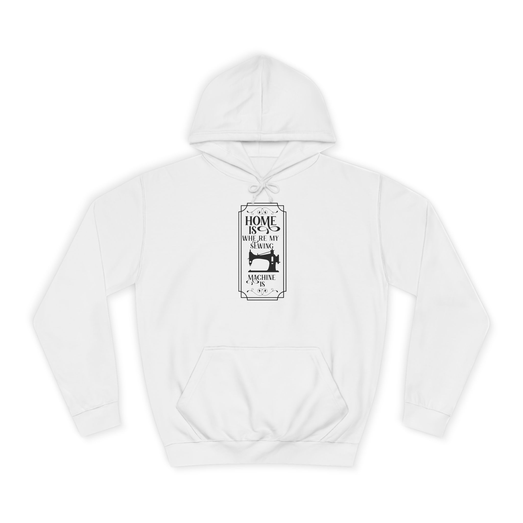 Hoodie — 'Home Is Where My Cat Is' Minimal Cat Graphic Pullover