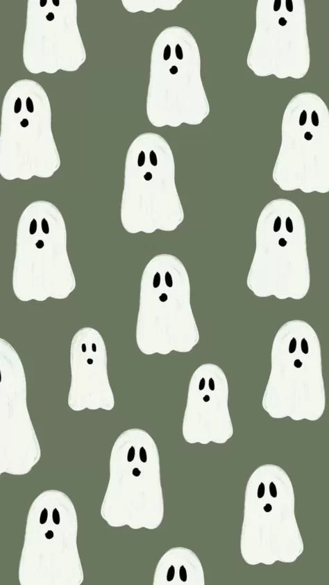 Green Ghost Halloween Phone Wallpaper