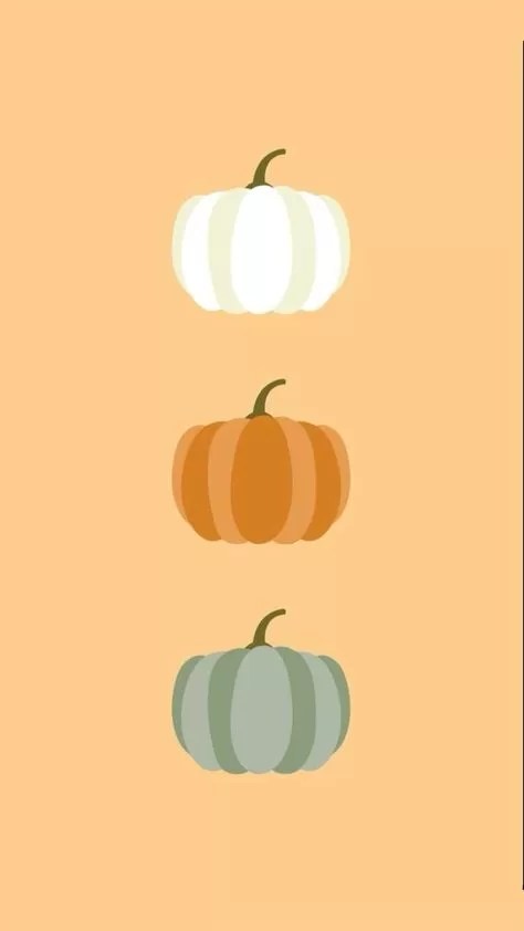 White, Orange & Green Pumpkin Halloween Phone Wallpaper