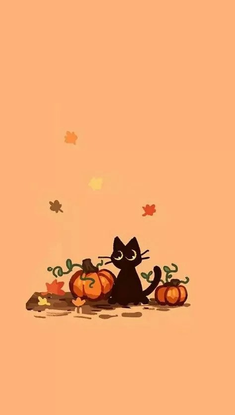Cute Cat Halloween Phone Wallpaper