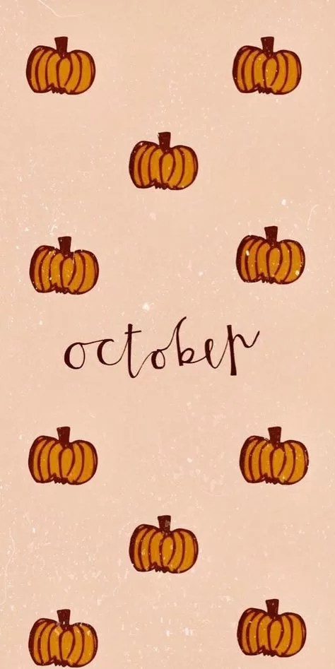 October Pumpkin Halloween Phone Wallpaper