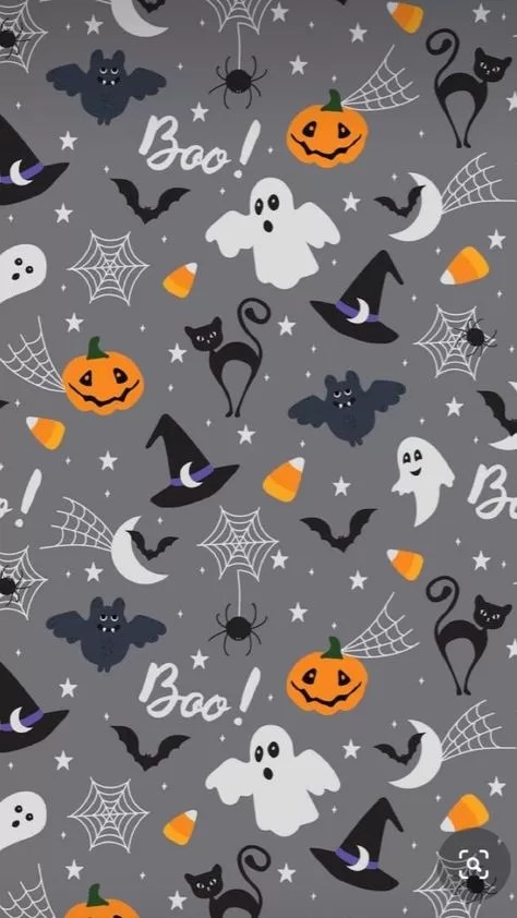 Grey Theme Halloween Phone Wallpaper
